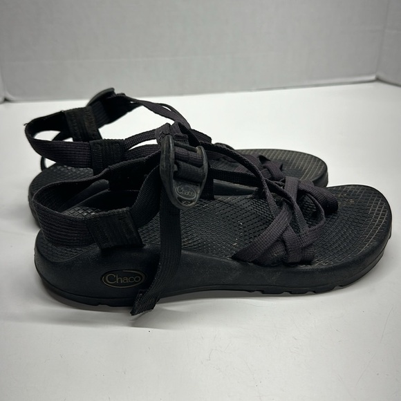 Chaco Sandals Shoes Open Toe Adjustable Strappy Solid Black Women's Size 7 - Picture 4 of 10